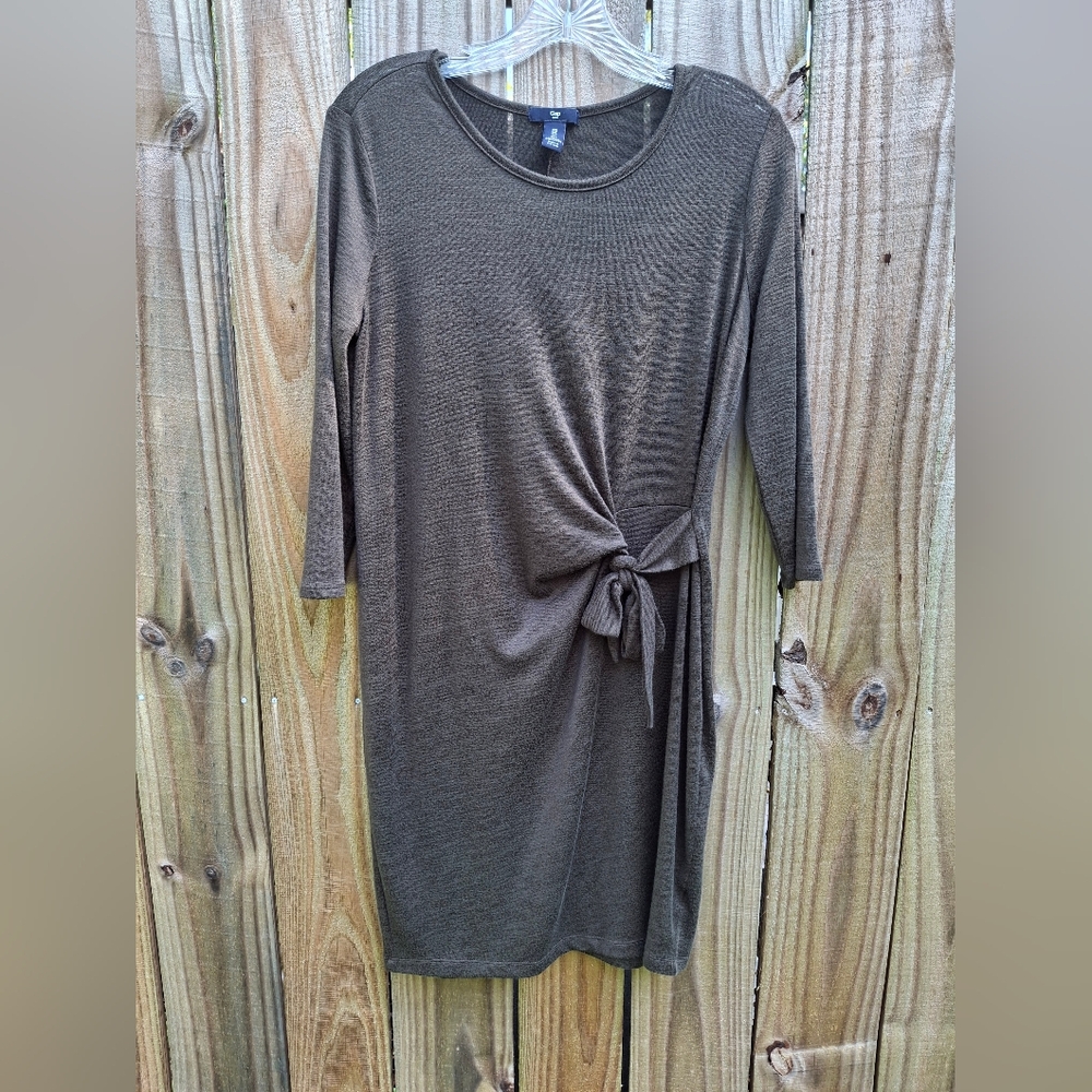 GAP Gray Long Sleeve Dress with Tie Detail Size S
